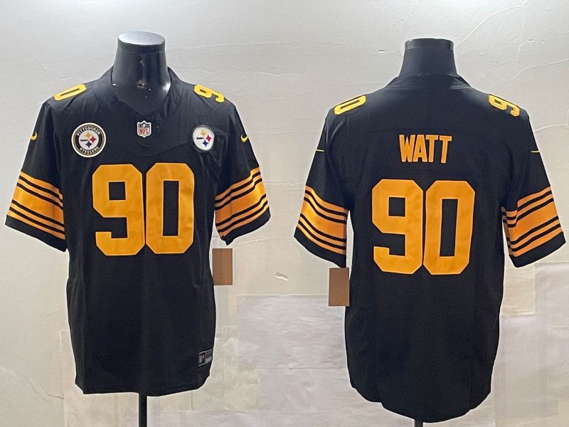 Men Pittsburgh Steelers #90 Watt Black 2024 Nike Limited NFL Jersey style 01081->pittsburgh steelers->NFL Jersey